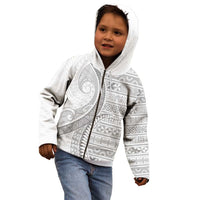 Tokelau White Sunday Kid Hoodie Lotu Tamaiti Ngatu Tokelau Feletoa Manulua - Polynesian Pride