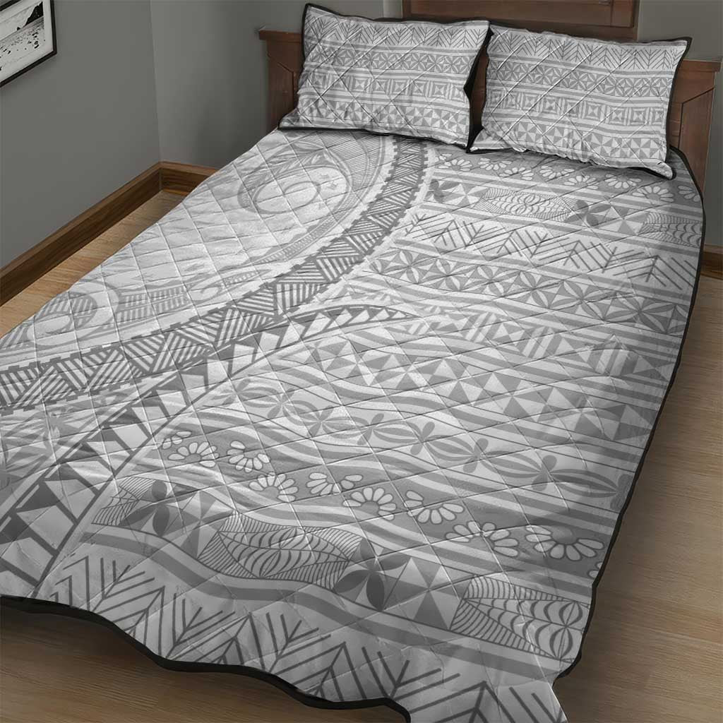 Tokelau White Sunday Quilt Bed Set Lotu Tamaiti Ngatu Tokelau Feletoa Manulua - Polynesian Pride