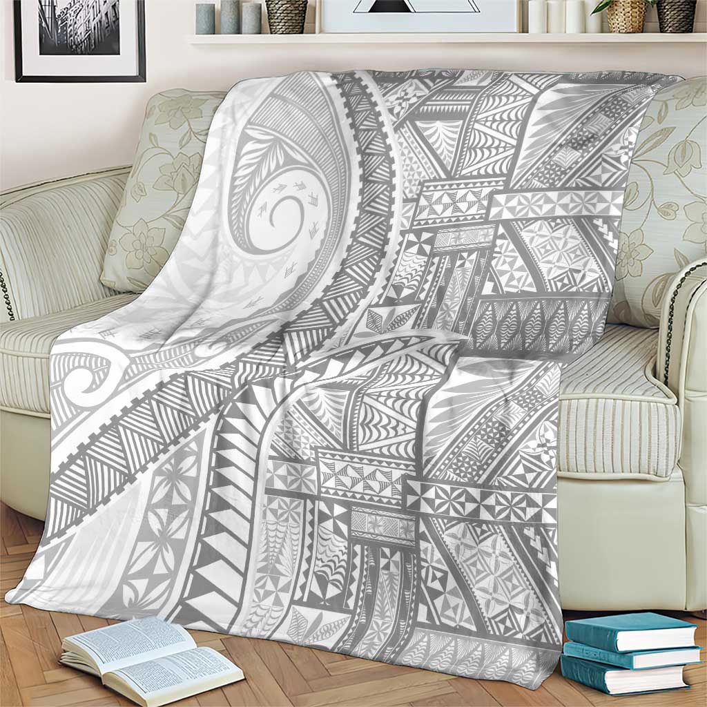 Tonga White Sunday Blanket Lotu Tamaiti Ngatu Tribal - Polynesian Pride