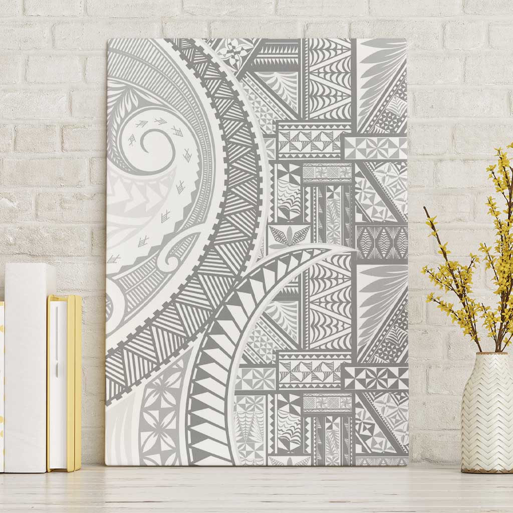 Tonga White Sunday Canvas Wall Art Lotu Tamaiti Ngatu Tribal - Polynesian Pride