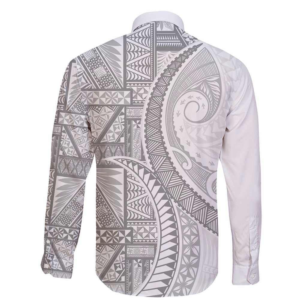 Tonga White Sunday Family Matching Puletasi and Hawaiian Shirt Lotu Tamaiti Ngatu Tribal - Polynesian Pride