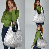 Tonga White Sunday Grocery Bag Lotu Tamaiti Ngatu Tribal - Polynesian Pride