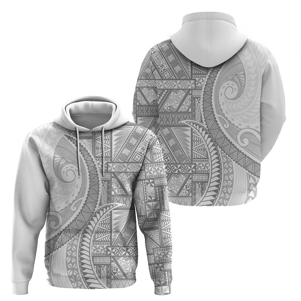 Tonga White Sunday Hoodie Lotu Tamaiti Ngatu Tribal - Polynesian Pride