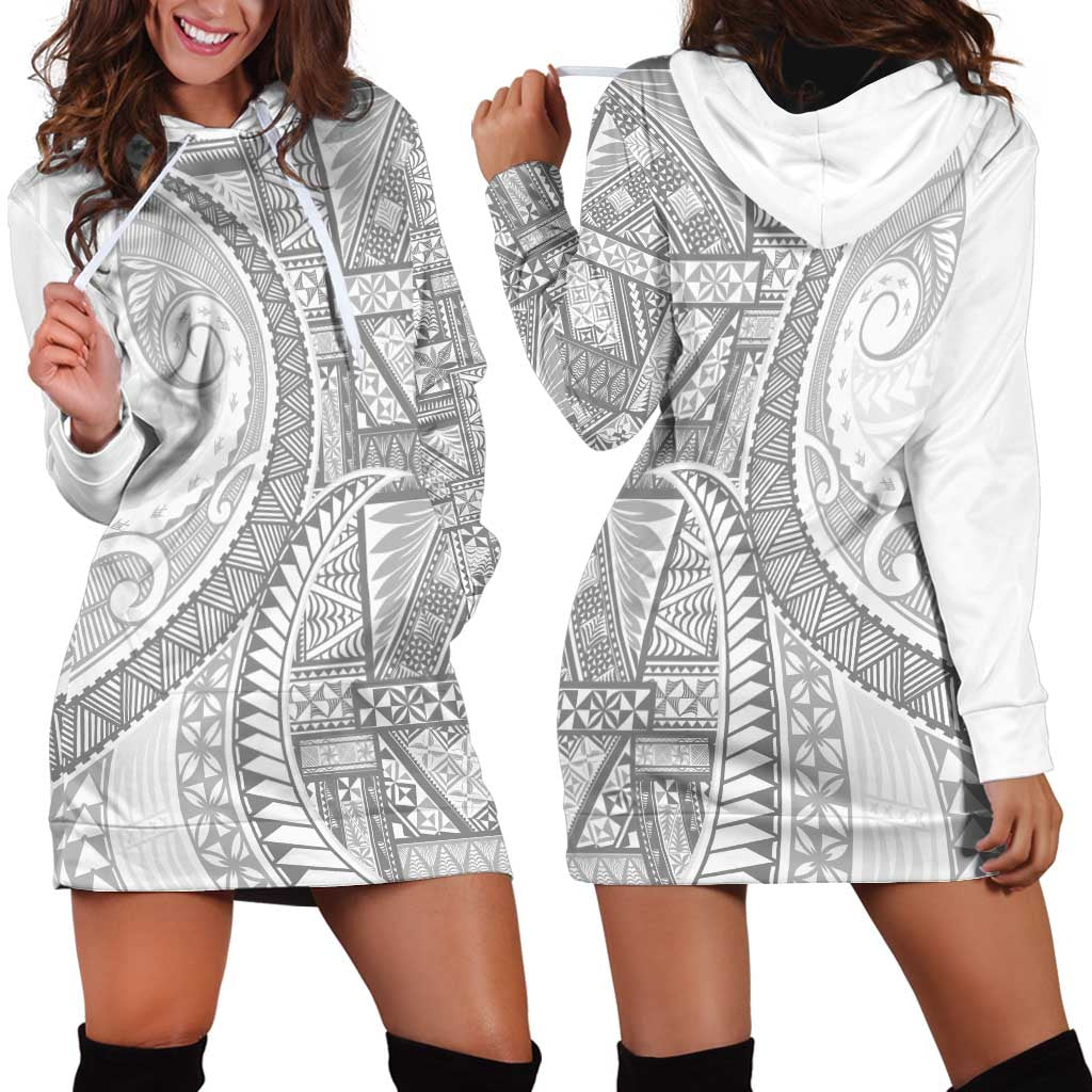 Tonga White Sunday Hoodie Dress Lotu Tamaiti Ngatu Tribal - Polynesian Pride
