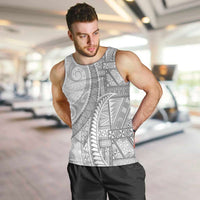 Tonga White Sunday Men Tank Top Lotu Tamaiti Ngatu Tribal - Polynesian Pride