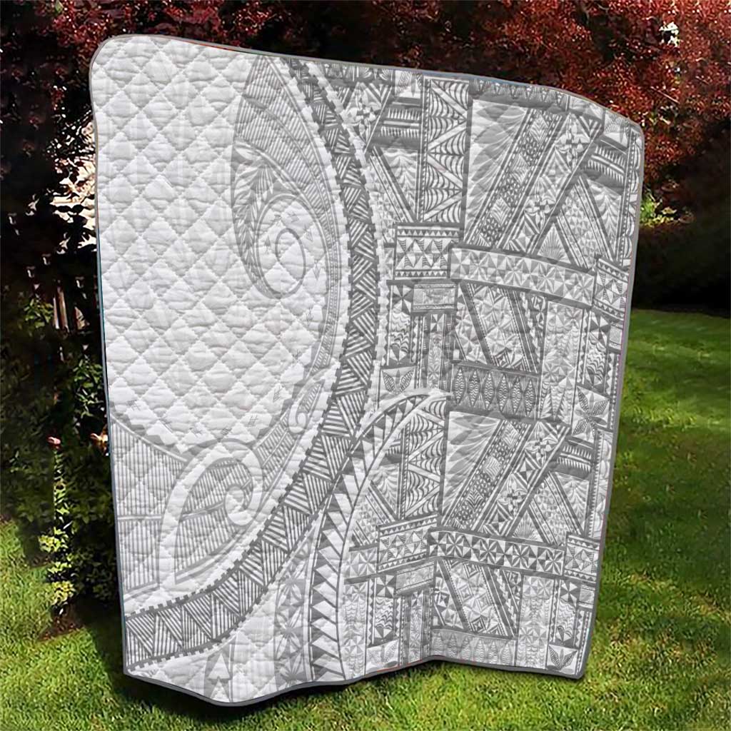 Tonga White Sunday Quilt Lotu Tamaiti Ngatu Tribal - Polynesian Pride