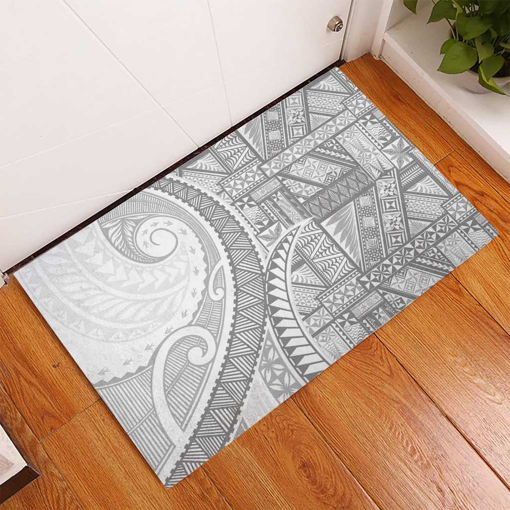 Tonga White Sunday Rubber Doormat Lotu Tamaiti Ngatu Tribal - Polynesian Pride