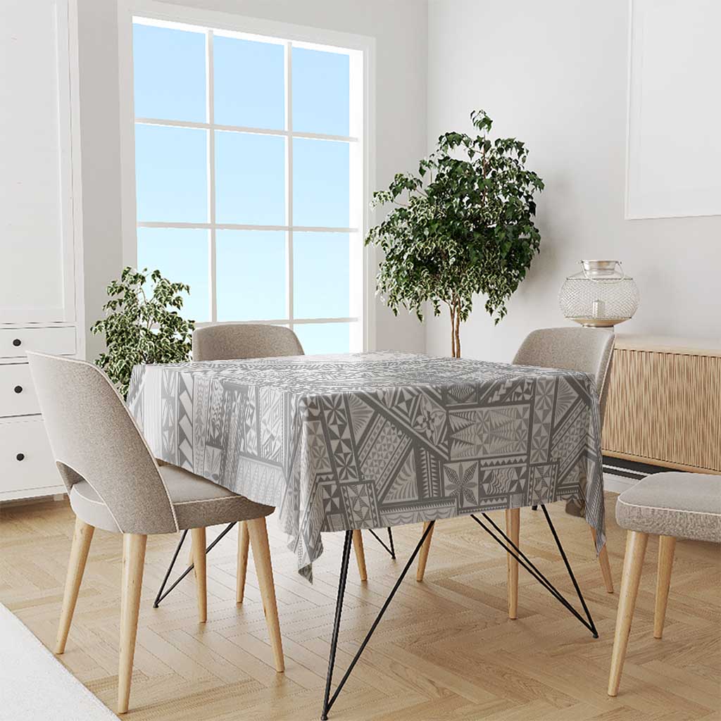 Tonga White Sunday Tablecloth Lotu Tamaiti Ngatu Tribal - Polynesian Pride