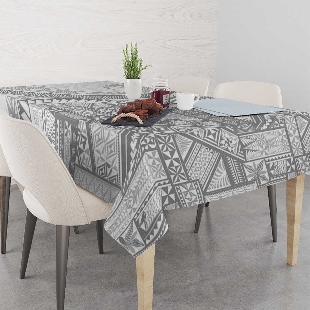 Tonga White Sunday Tablecloth Lotu Tamaiti Ngatu Tribal - Polynesian Pride