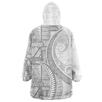 Tonga White Sunday Wearable Blanket Hoodie Lotu Tamaiti Ngatu Tribal - Polynesian Pride