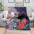 American Samoa Bald Eagle Personalized Blanket Polynesian Teuila Flowers - Polynesian Pride