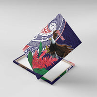 American Samoa Bald Eagle Personalized Canvas Wall Art Polynesian Teuila Flowers - Polynesian Pride