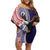 American Samoa Bald Eagle Personalized Family Matching Off Shoulder Short Dress and Hawaiian Shirt Polynesian Teuila Flowers - Polynesian Pride