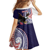 American Samoa Bald Eagle Personalized Family Matching Summer Maxi Dress and Hawaiian Shirt Polynesian Teuila Flowers - Polynesian Pride