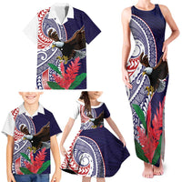 American Samoa Bald Eagle Personalized Family Matching Tank Maxi Dress and Hawaiian Shirt Polynesian Teuila Flowers - Polynesian Pride