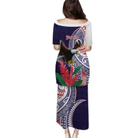 American Samoa Bald Eagle Personalized Puletasi Polynesian Teuila Flowers - Polynesian Pride