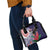 American Samoa Bald Eagle Personalized Shoulder Handbag Polynesian Teuila Flowers - Polynesian Pride