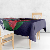 American Samoa Bald Eagle Personalized Tablecloth Polynesian Teuila Flowers - Polynesian Pride