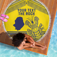 Niue Crab Personalised Beach Blanket Niuean Hiapo Pattern - Polynesian Pride