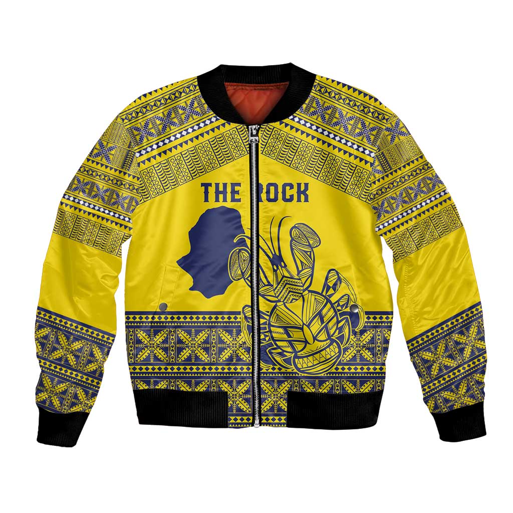 Niue Crab Personalised Bomber Jacket Niuean Hiapo Pattern - Polynesian Pride