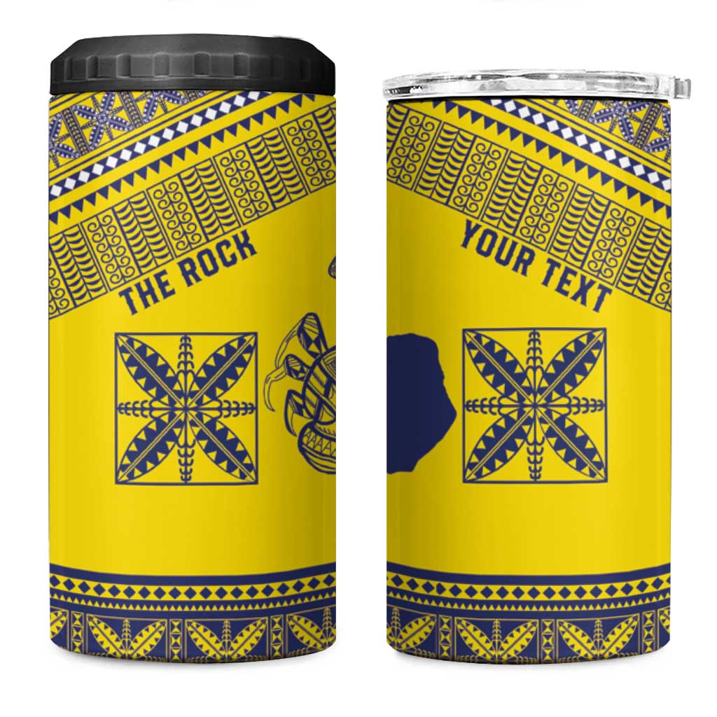 Niue Crab Personalised 4 in 1 Can Cooler Tumbler Niuean Hiapo Pattern - Polynesian Pride