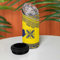 Niue Crab Personalised 4 in 1 Can Cooler Tumbler Niuean Hiapo Pattern - Polynesian Pride