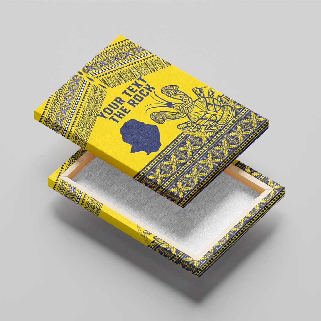 Niue Crab Personalised Canvas Wall Art Niuean Hiapo Pattern - Polynesian Pride