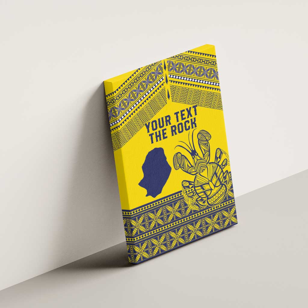 Niue Crab Personalised Canvas Wall Art Niuean Hiapo Pattern - Polynesian Pride