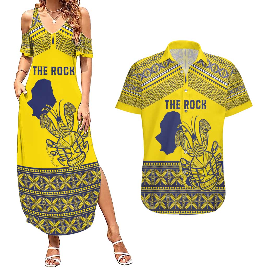 Niue Crab Personalised Couples Matching Summer Maxi Dress and Hawaiian Shirt Niuean Hiapo Pattern - Polynesian Pride