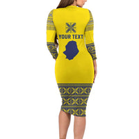 Niue Crab Personalised Family Matching Long Sleeve Bodycon Dress and Hawaiian Shirt Niuean Hiapo Pattern - Polynesian Pride