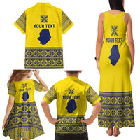 Niue Crab Personalised Family Matching Tank Maxi Dress and Hawaiian Shirt Niuean Hiapo Pattern - Polynesian Pride