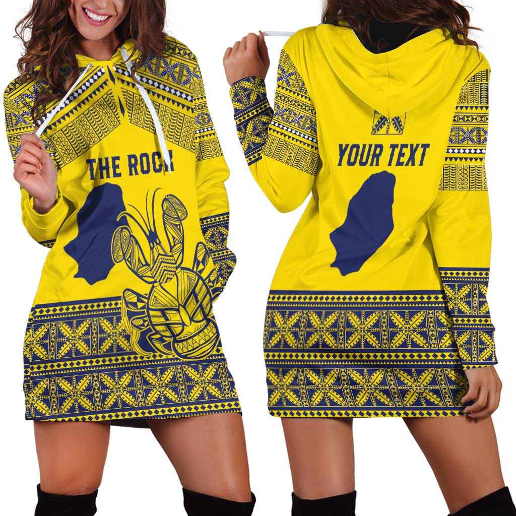 Niue Crab Personalised Hoodie Dress Niuean Hiapo Pattern - Polynesian Pride
