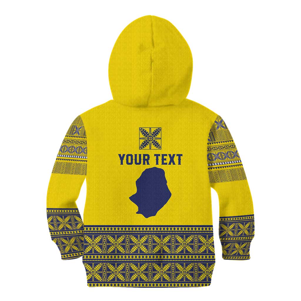 Niue Crab Personalised Kid Hoodie Niuean Hiapo Pattern - Polynesian Pride