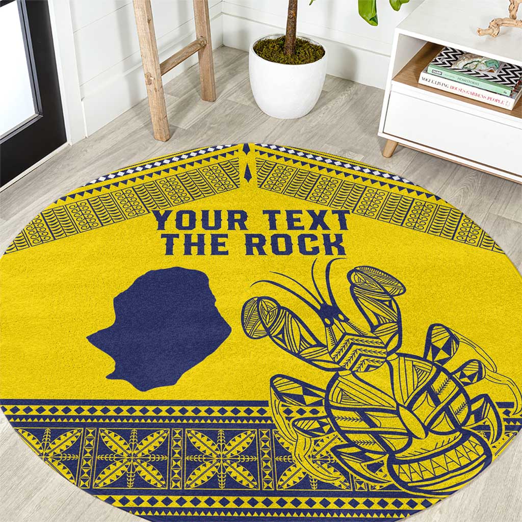 Niue Crab Personalised Round Carpet Niuean Hiapo Pattern - Polynesian Pride