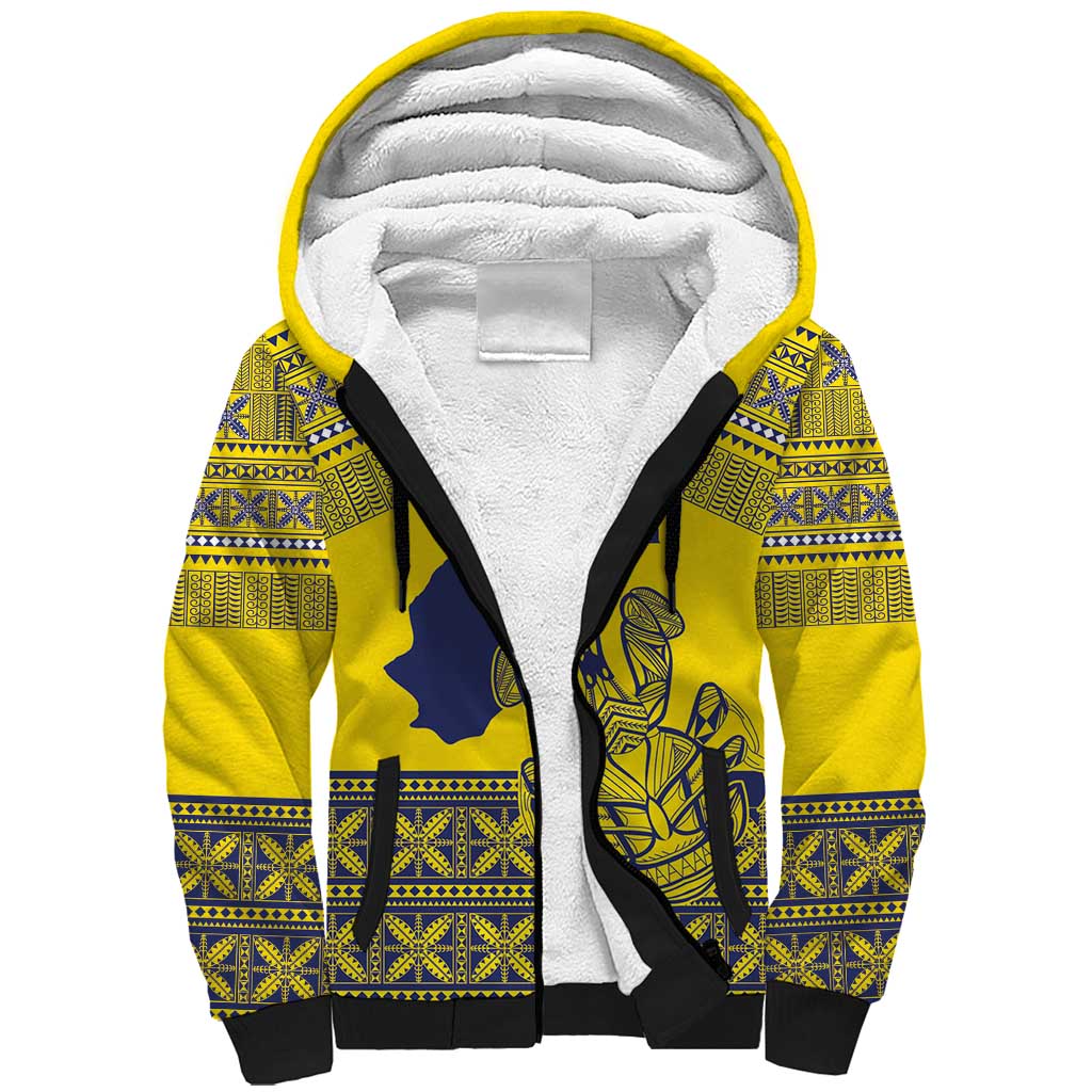 Niue Crab Personalised Sherpa Hoodie Niuean Hiapo Pattern - Polynesian Pride
