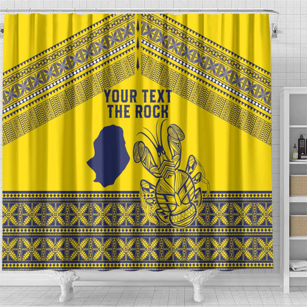 Niue Crab Personalised Shower Curtain Niuean Hiapo Pattern - Polynesian Pride