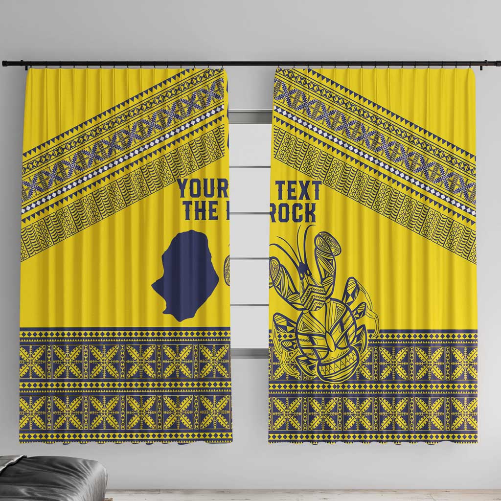 Niue Crab Personalised Window Curtain Niuean Hiapo Pattern - Polynesian Pride