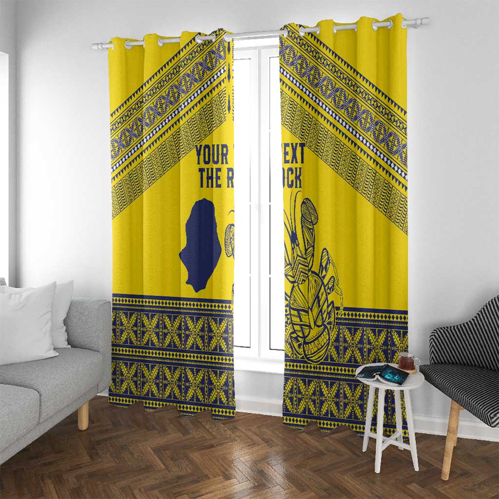 Niue Crab Personalised Window Curtain Niuean Hiapo Pattern - Polynesian Pride