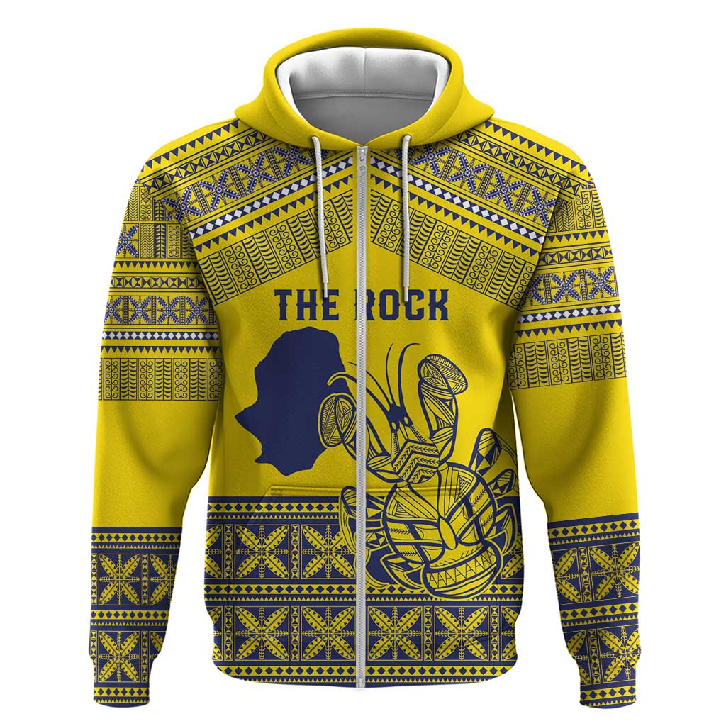 Niue Crab Personalised Zip Hoodie Niuean Hiapo Pattern - Polynesian Pride