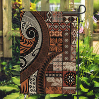 Vintage Samoa Siapo Mamanu Garden Flag Brown Samoan Tapa Motif - Polynesian Pride
