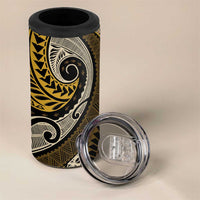 Vintage Samoa Siapo Mamanu 4 in 1 Can Cooler Tumbler Gold Samoan Tapa Motif - Polynesian Pride
