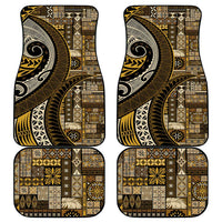 Vintage Samoa Siapo Mamanu Car Mats Gold Samoan Tapa Motif - Polynesian Pride