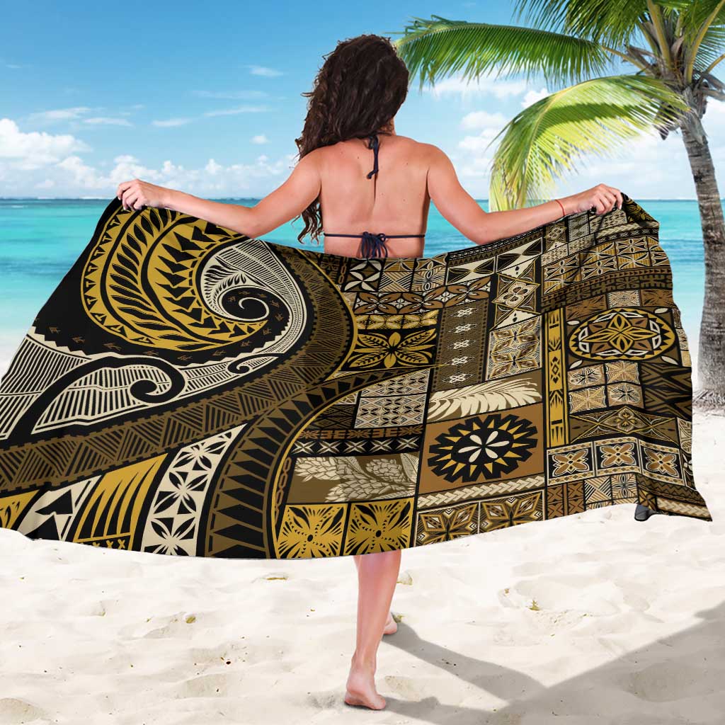Vintage Samoa Siapo Mamanu Sarong Gold Samoan Tapa Motif - Polynesian Pride