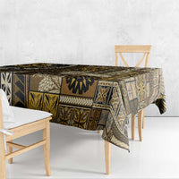 Vintage Samoa Siapo Mamanu Tablecloth Gold Samoan Tapa Motif - Polynesian Pride