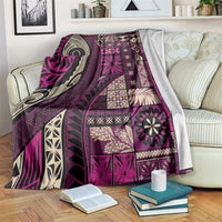 Vintage Samoa Siapo Mamanu Blanket Pink Samoan Tapa Motif - Polynesian Pride