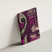 Vintage Samoa Siapo Mamanu Canvas Wall Art Pink Samoan Tapa Motif - Polynesian Pride