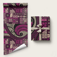 Vintage Samoa Siapo Mamanu Wrapping Paper Pink Samoan Tapa Motif - Polynesian Pride