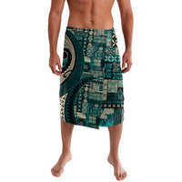 Vintage Samoa Siapo Mamanu Lavalava Teal Samoan Tapa Motif - Polynesian Pride
