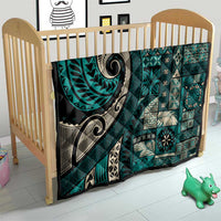 Vintage Samoa Siapo Mamanu Quilt Teal Samoan Tapa Motif - Polynesian Pride