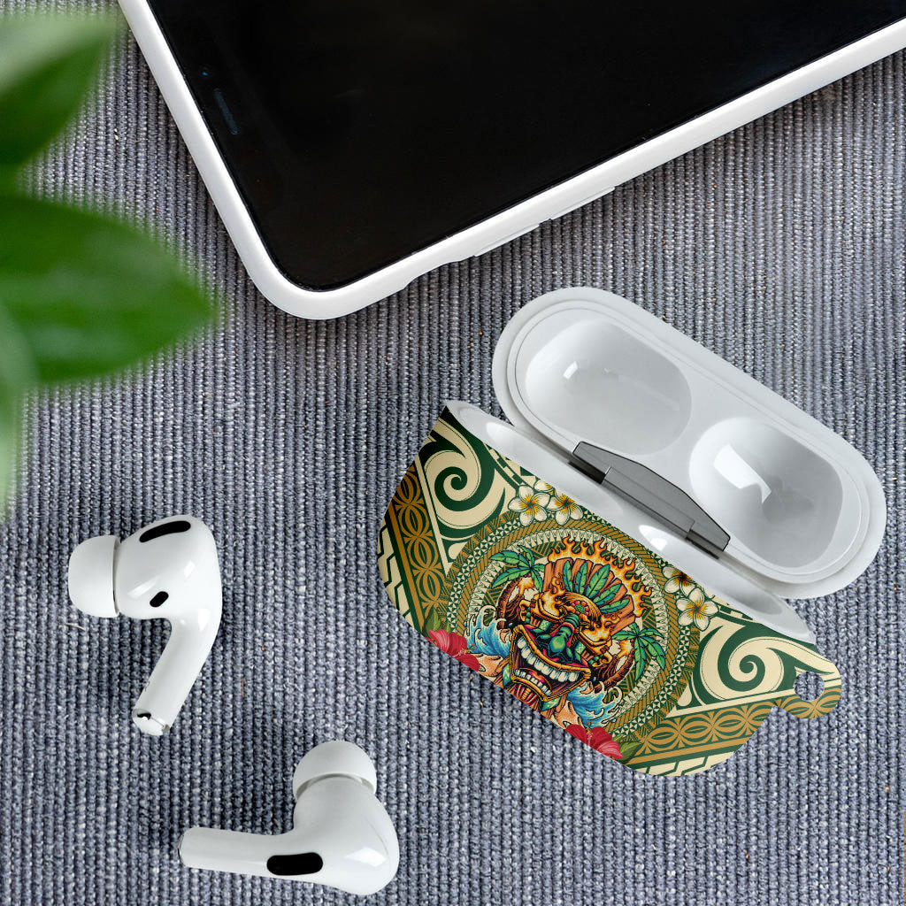 Hawaii Tiki Mask AirPods Case Mele Kalikimaka i Iulai!